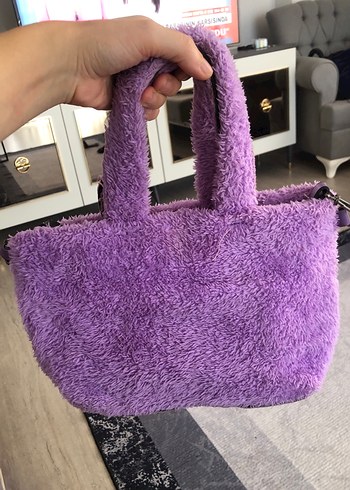 Mor Peluş Kadın El Çantası