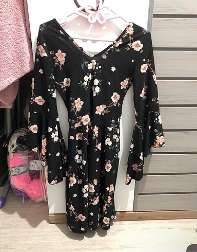 Zara İnce kumaş desenli elbise