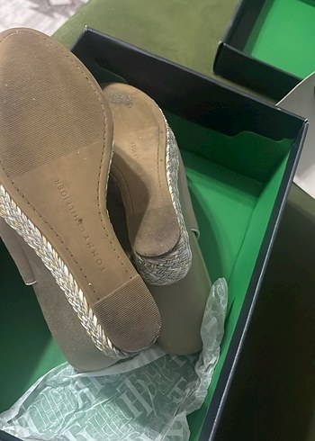 38 Beden ten rengi Renk Tommy Hilfiger dolgu topuk sandalet