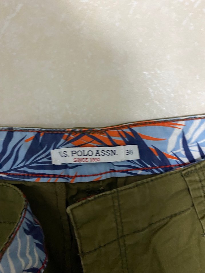 Yeşil Kemerli Erkek Şort - Görsel 3