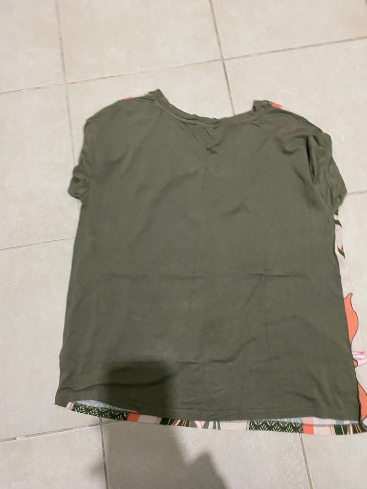 Bohem Tarzı Desenli Kısa Kollu Hamile Tişörtü - Görsel 3