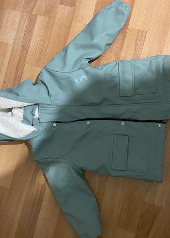 Erkek Çocuk Gri Düğmeli Kaban - Görsel 2