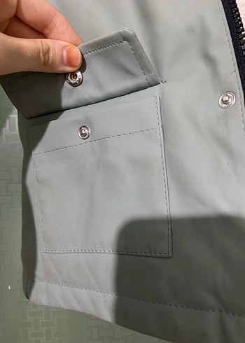 Erkek Çocuk Gri Düğmeli Kaban - Görsel 8