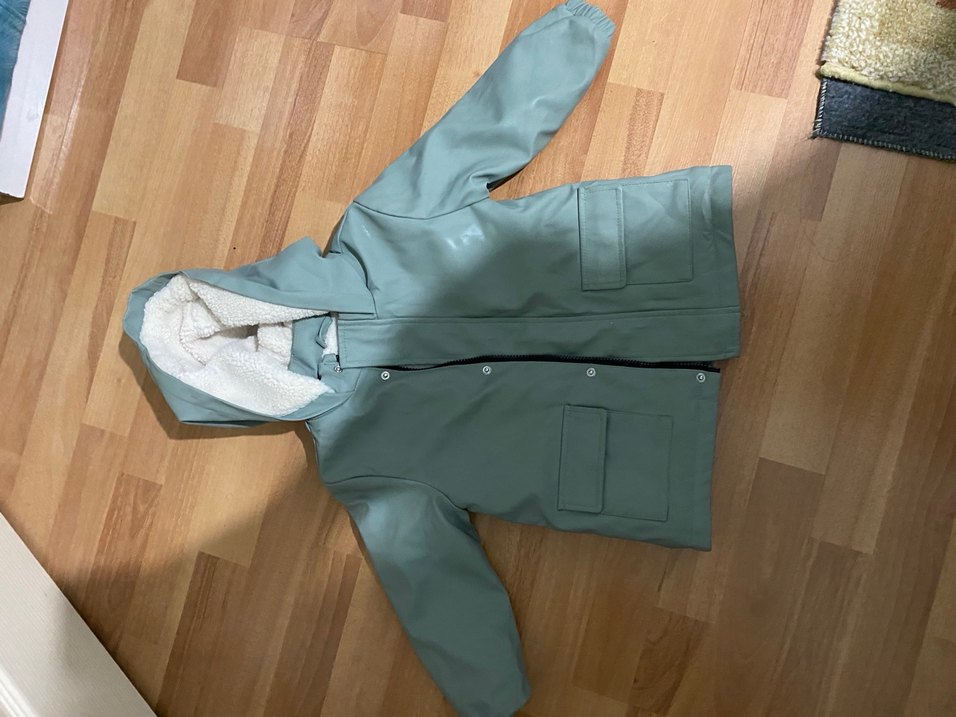 Erkek Çocuk Gri Düğmeli Kaban - Görsel 2