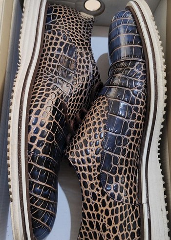 Kahverengi / Lacivert Vintage Erkek Ayakkabı - Görsel 3