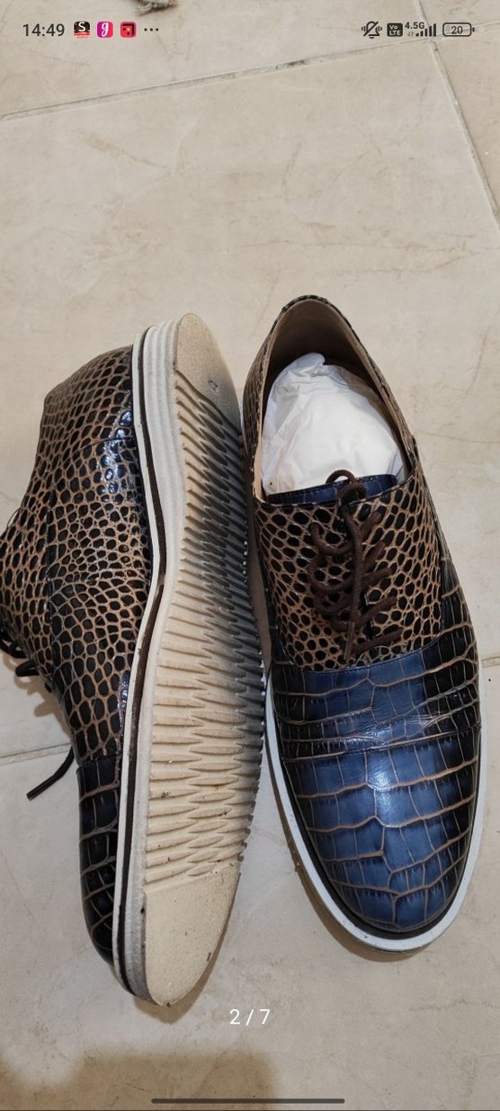 Kahverengi / Lacivert Vintage Erkek Ayakkabı - Görsel 2