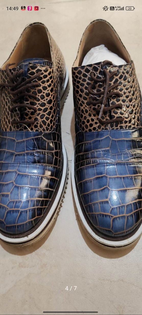 Kahverengi / Lacivert Vintage Erkek Ayakkabı - Görsel 4