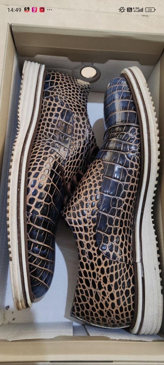 Kahverengi / Lacivert Vintage Erkek Ayakkabı - Görsel 3