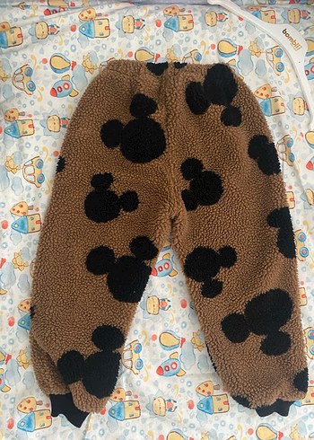 5 Yaş Beden Kahverengi Peluş Erkek Çocuk Pantolonu