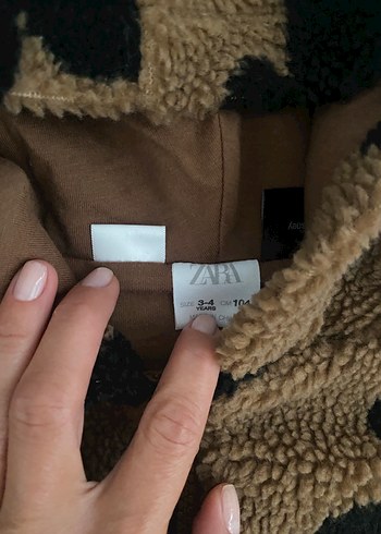 4 Yaş Beden kahverengi Renk Kahverengi Kapüşonlu Erkek Çocuk Peluş Ceket