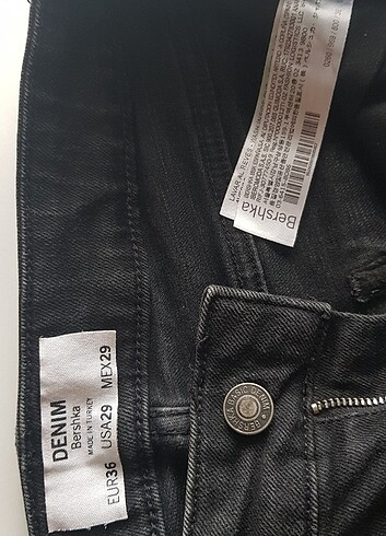 29 Beden siyah Renk Bershka erkek yırtık pantolon