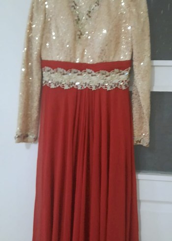 Bordo Uzun Abiye Elbise Nakışlı ve Drapeli - Görsel 4