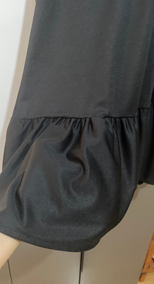 Siyah Uzun Kollu Gotik Salaş Elbise - Görsel 3