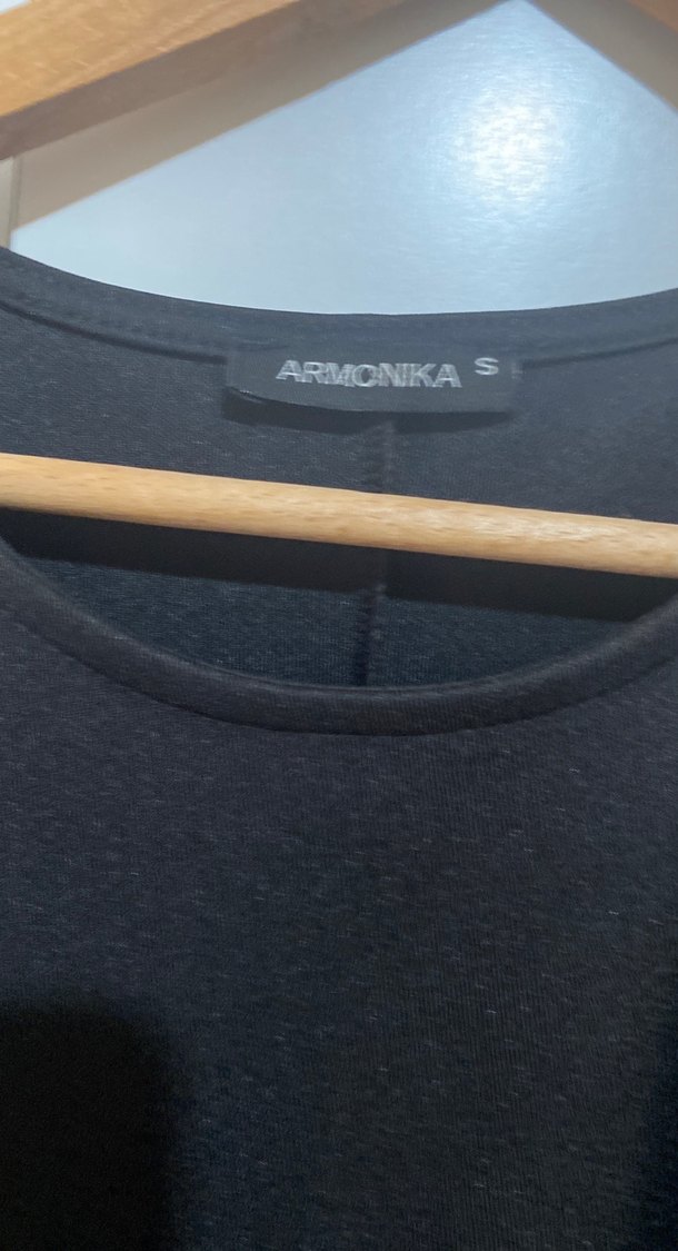 Siyah Uzun Kollu Gotik Salaş Elbise - Görsel 4