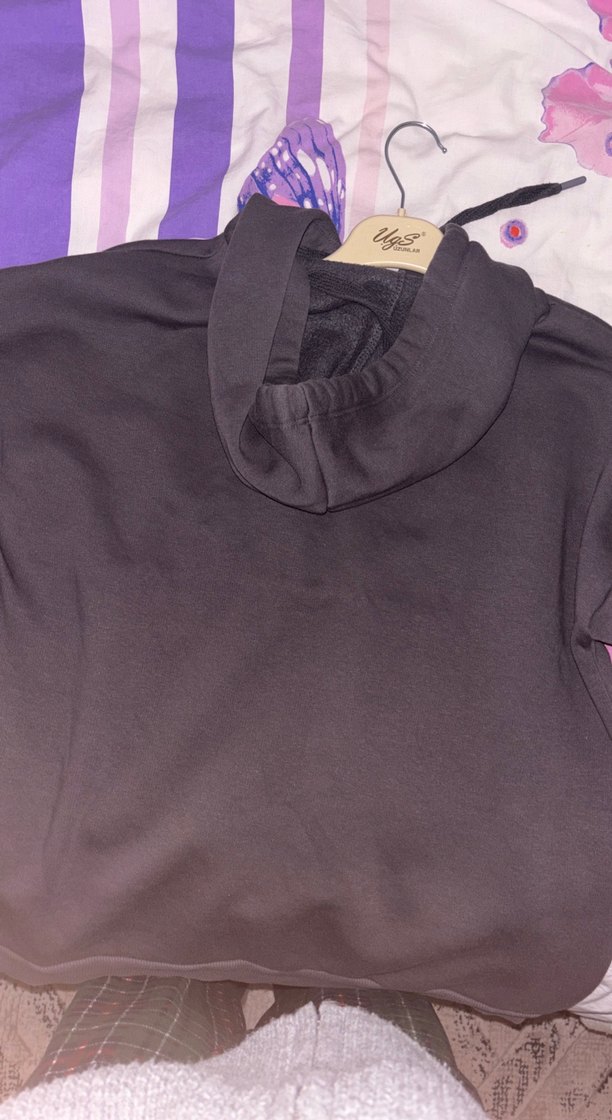 Siyah Kapüşonlu Baskılı Kadın Sweatshirt - Görsel 2