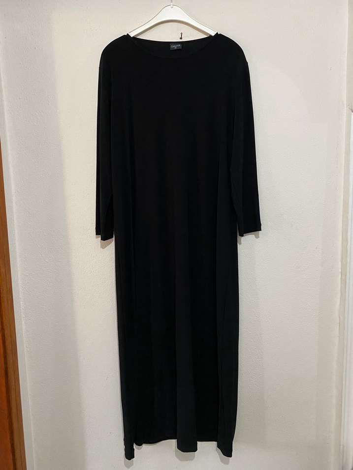 Nakışlı Uzun Kollu Siyah Bohem Elbise - Görsel 3