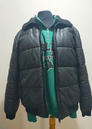 LC Waikiki Erkek Deri Görünümlü Mont Yaka Kürklü