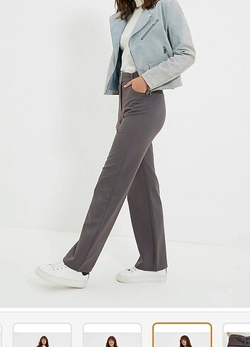 Trendyol & Milla Antrasit kemerli pantolon