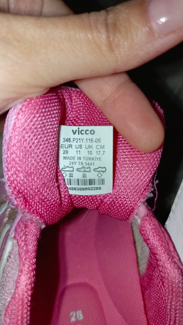 Kız Çocuk Vicco Pembe Cırtcırtlı Spor Ayakkabı - Görsel 4