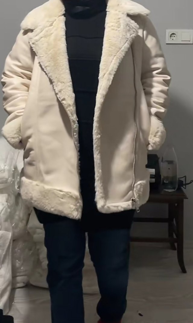 Kahverengi Süet Kürklü Midi Kadın Kışlık Ceket - Görsel 3