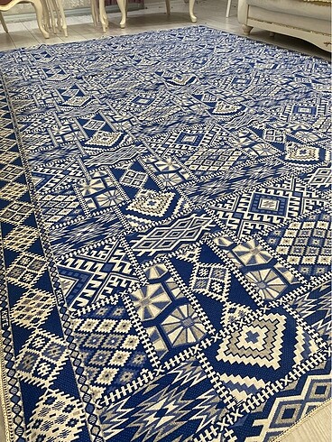 Beden mavi Renk Dokuma halı örtüsü 6m²(195cm x 295 cm)