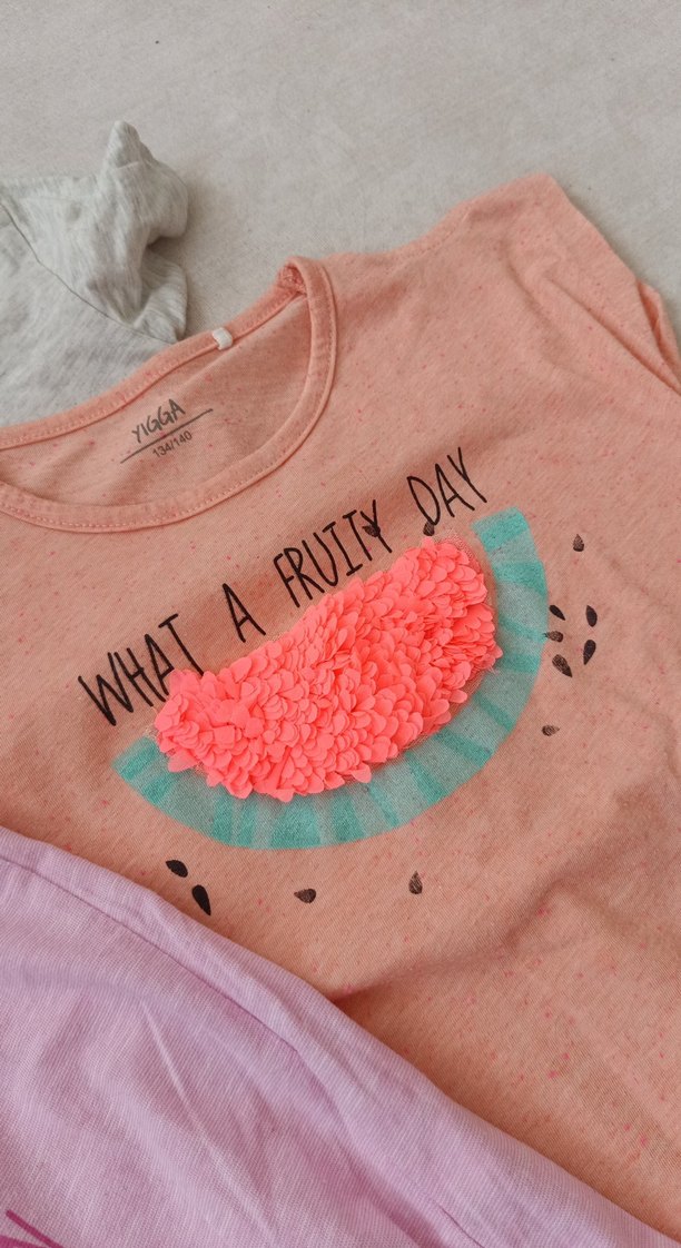 Kız Çocuk Pembe Pamuklu Renkli Baskılı Tişört 3 lü - Görsel 3