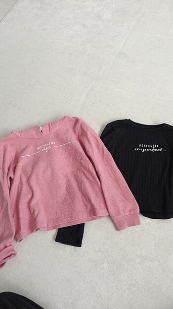 Kız çocuk ikili crop sweat