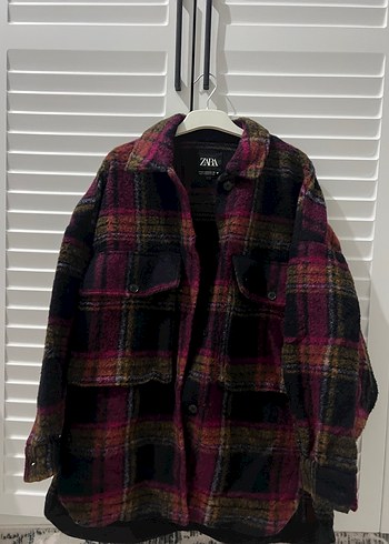 Düğmeli Çok Renkli Midi Kadın Yün Kaban - Görsel 2