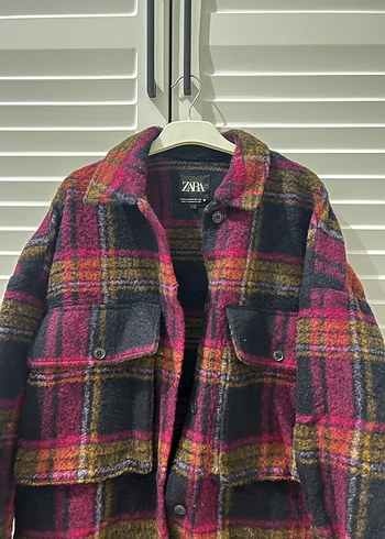 Düğmeli Çok Renkli Midi Kadın Yün Kaban - Görsel 3