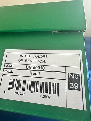 39 Beden yeşil Renk Benetton çizme
