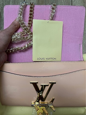  Beden ten rengi Renk Louis Vuitton Pudra pembe Parlak deri çanta