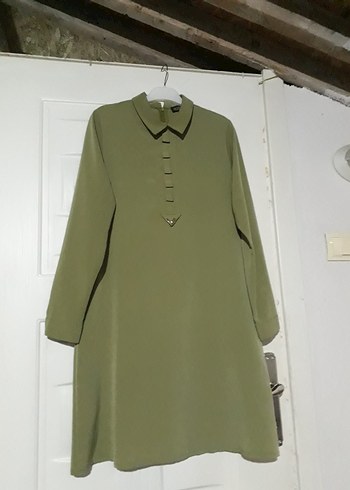 Kadın Khaki Midi Düğmeli Tunik
