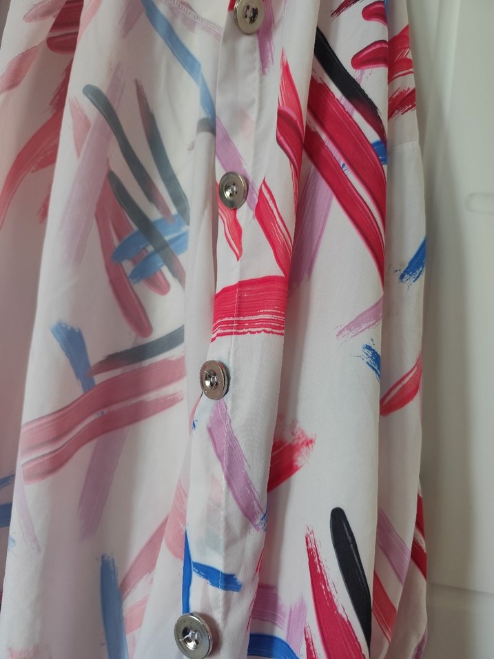 Renkli  Salaş Uzun Kadın Gömlek tunik - Görsel 2