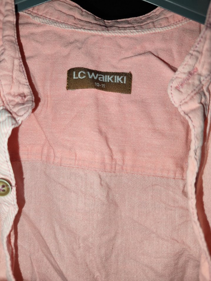 erkekÇocuk Pembe Keten Düğmeli Kolsuz Gömlek - Görsel 2