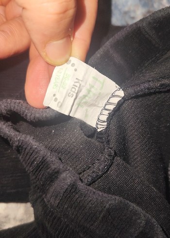 Kız Çocuk Gri kadife Tayt - Görsel 2