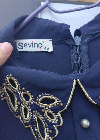 Nakışlı Lacivert Uzun Kollu Tunik - Görsel 4