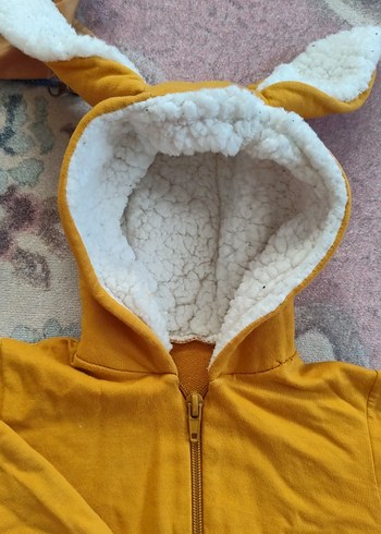 Sarı Kapüşonlu Bebek Tulumu - Görsel 3