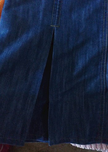 Lacivert Pilili Hamile Midi Kot Etek - Görsel 2