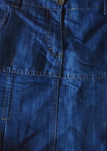 Lacivert Pilili Hamile Midi Kot Etek - Görsel 3