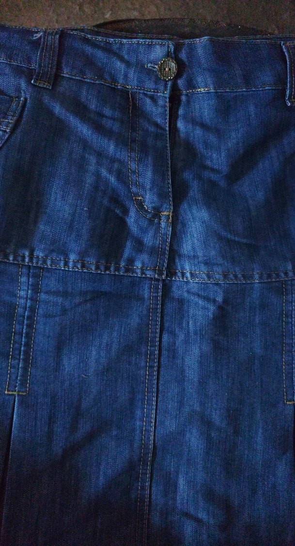 Lacivert Pilili Hamile Midi Kot Etek - Görsel 3