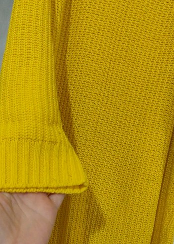 Sarı Örgü Boğazlı Kadın Kazak - Görsel 3