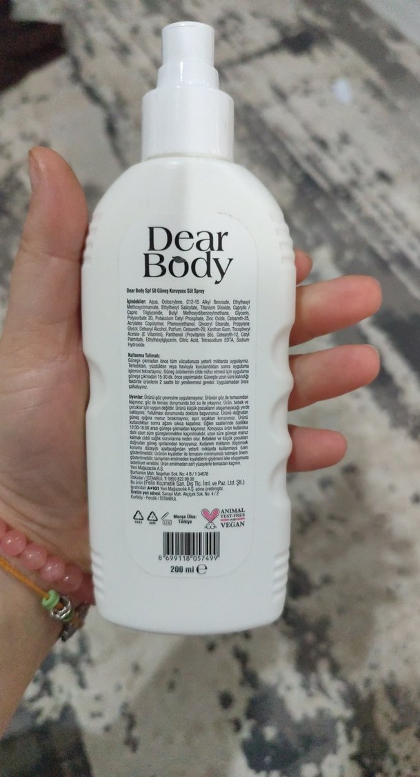 Dear Body Güneş Koruyucu Süt Sprey SPF 50 200ml - Görsel 2