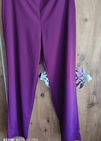 Uzun Mor Nakışlı Kadın Yelek tunik pantalon - Görsel 2