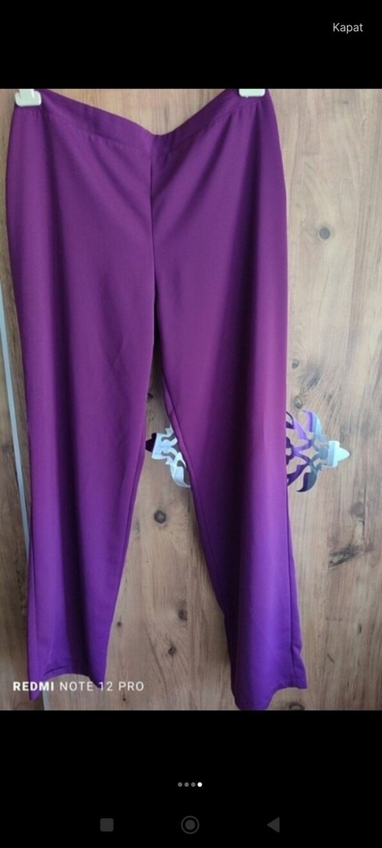 Uzun Mor Nakışlı Kadın Yelek tunik pantalon - Görsel 2