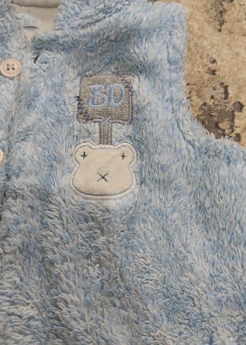 Kapüşonlu Kız Çocuk Peluş Yelek - Görsel 2