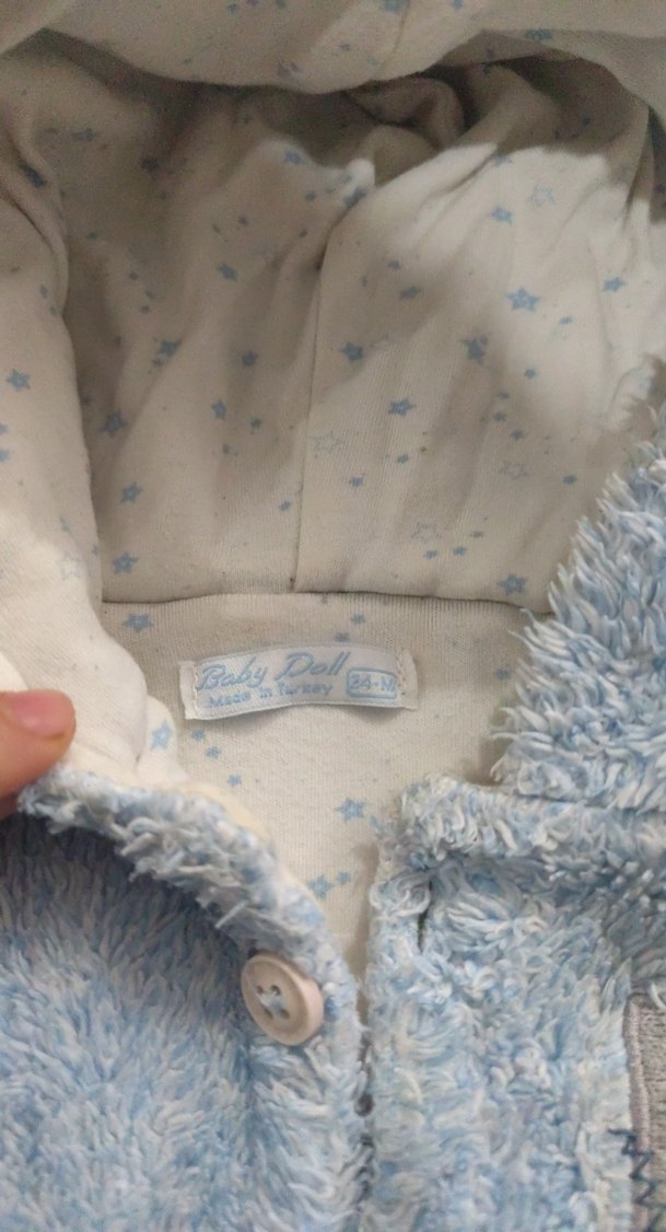 Kapüşonlu Kız Çocuk Peluş Yelek - Görsel 3