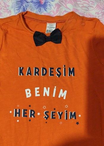 Kız Çocuk Kahverengi Baskılı Kısa Kollu Tişört - Görsel 2