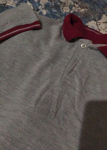 Gri Kısa Kollu Polo Tişört - Görsel 2