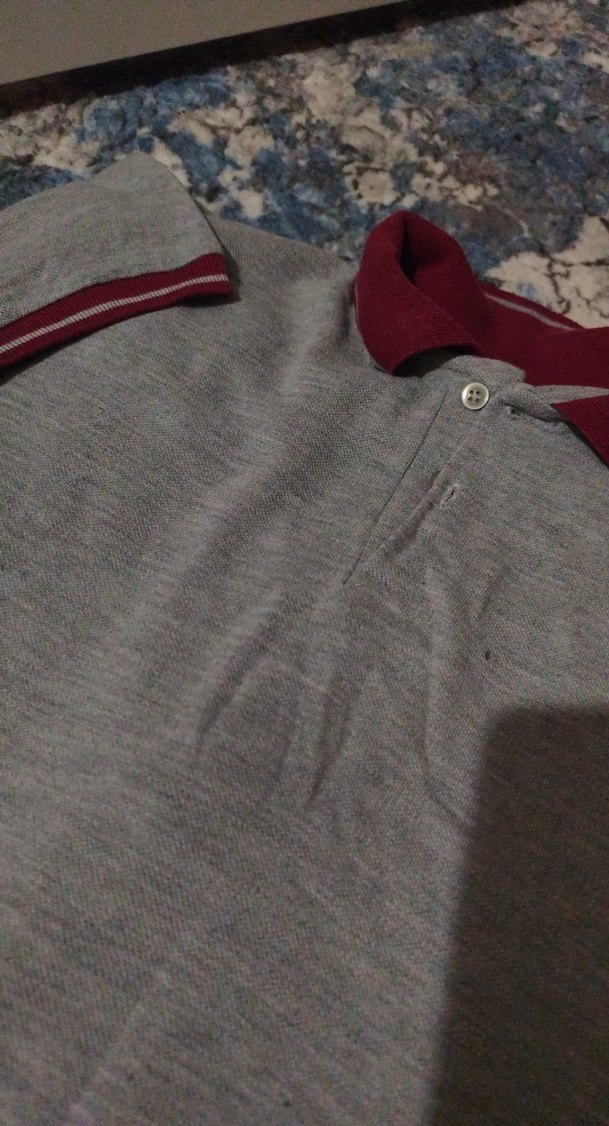 Gri Kısa Kollu Polo Tişört - Görsel 2