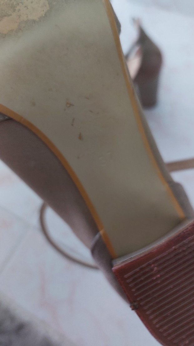 Bej Süet Stiletto Kadın Topuklu Ayakkabı - Görsel 4